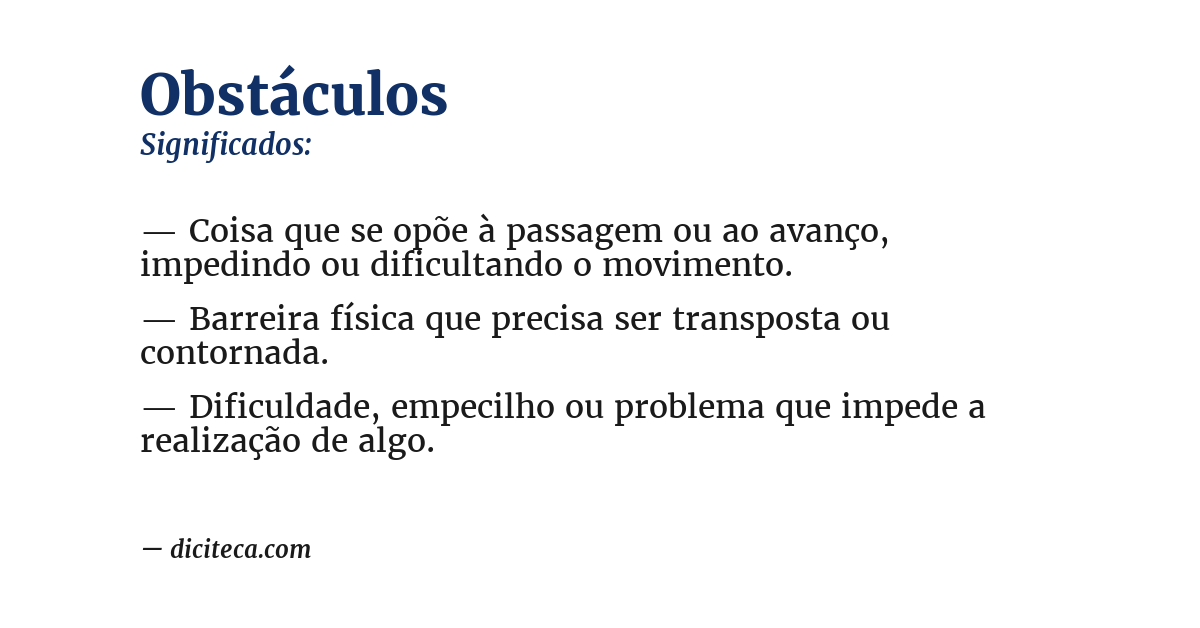 Significado de obstáculos