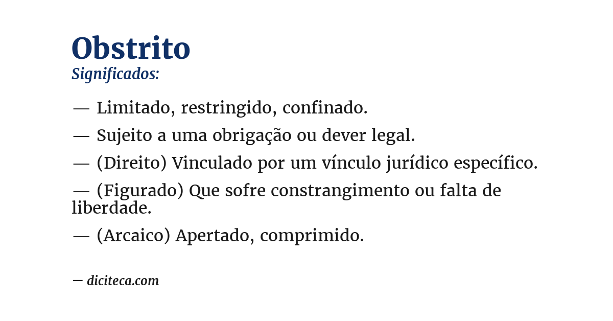 Significado de obstrito