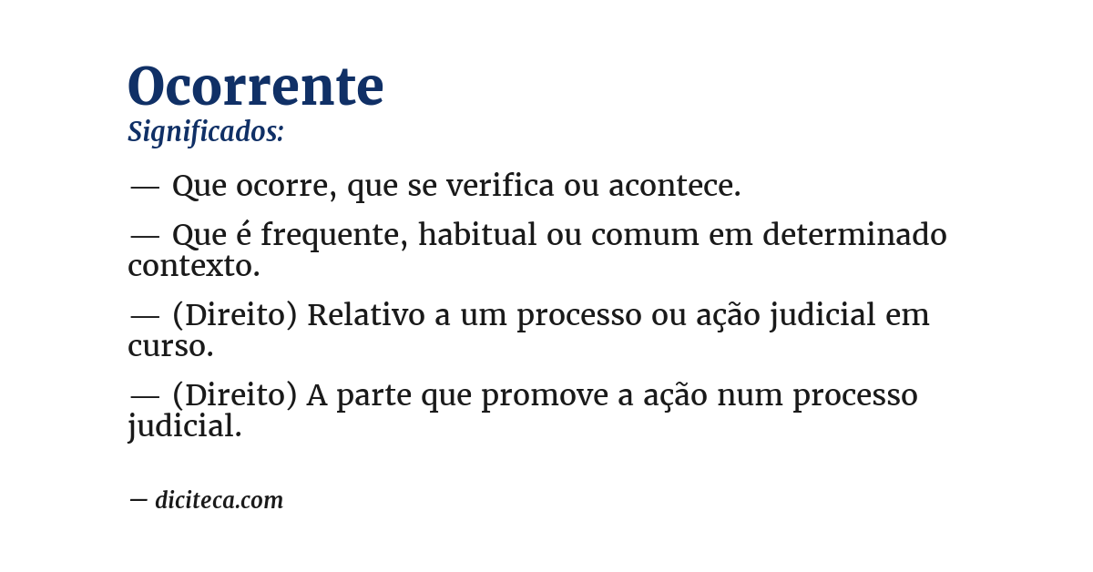 Significado de ocorrente