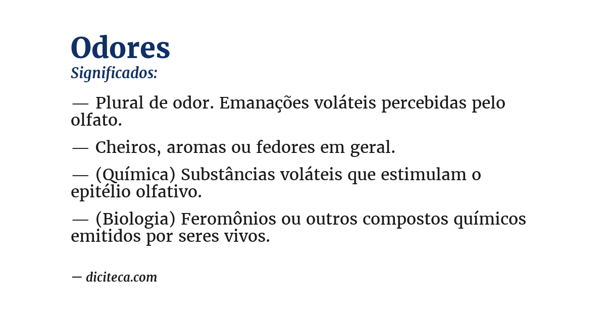 Significado de odores