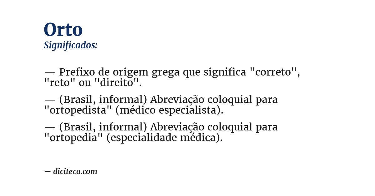Significado de orto