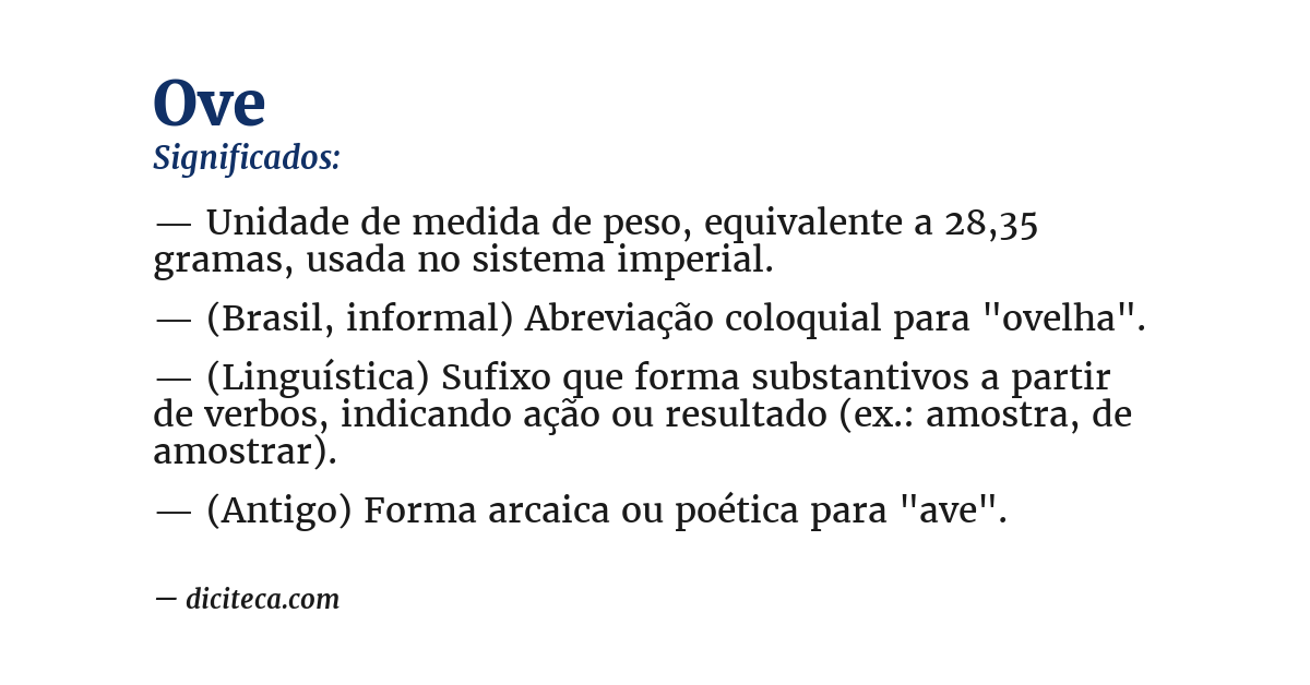 Significado de ove