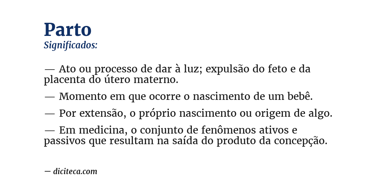 Significado de parto