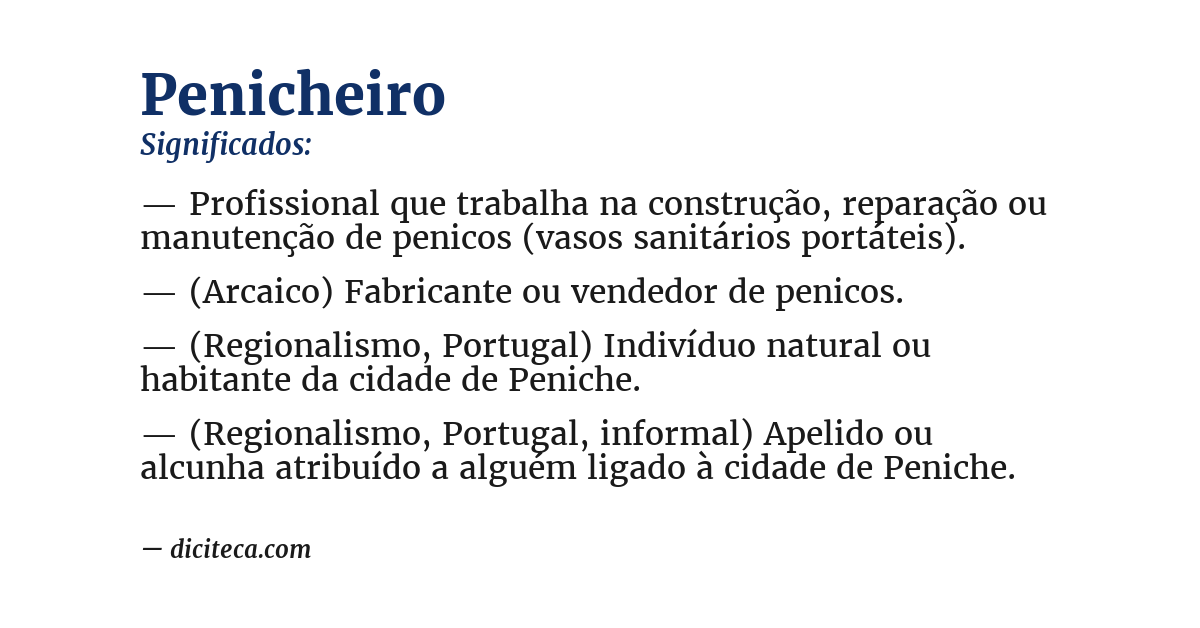 Significado de penicheiro