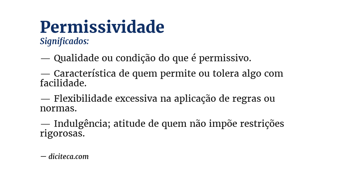 Significado de permissividade