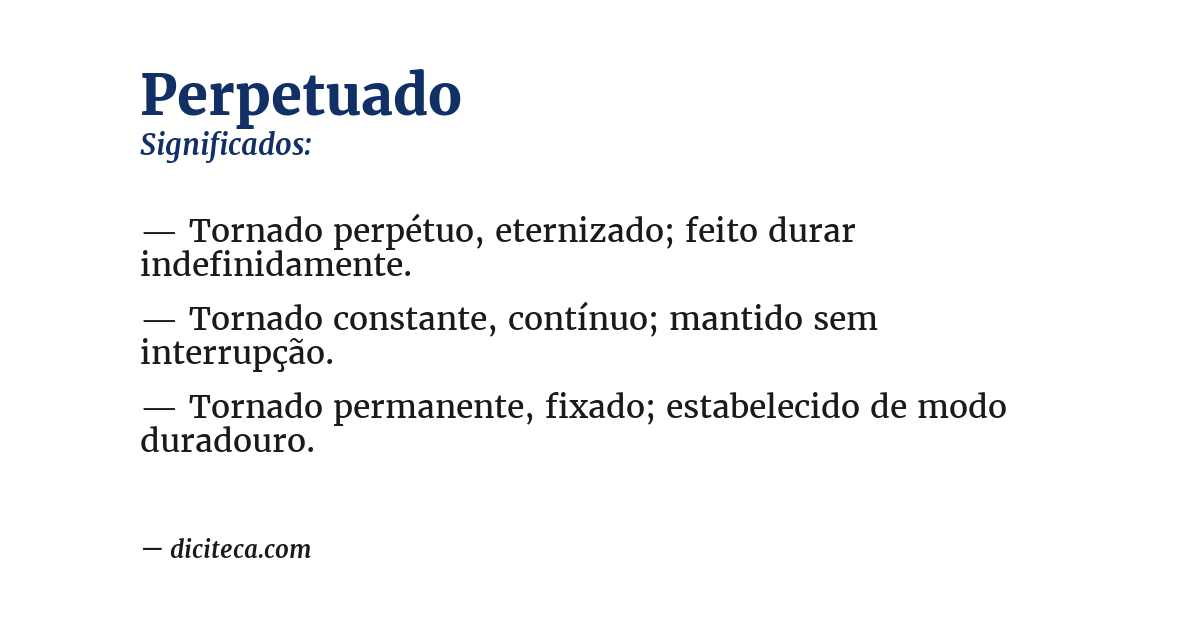 Significado de perpetuado