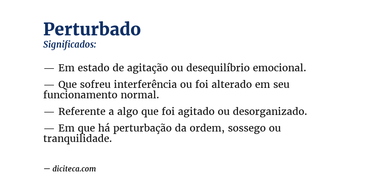 Significado de perturbado