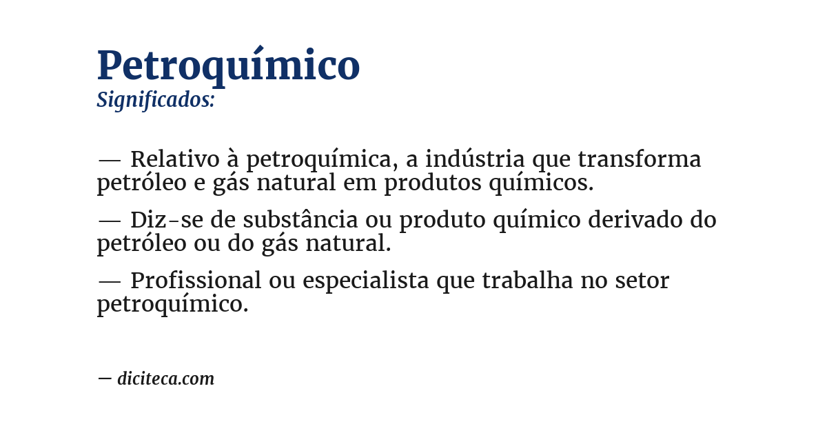 Significado de petroquímico