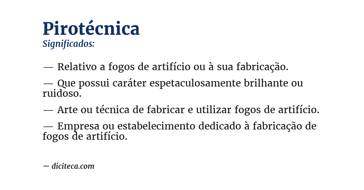 Significado de pirotécnica