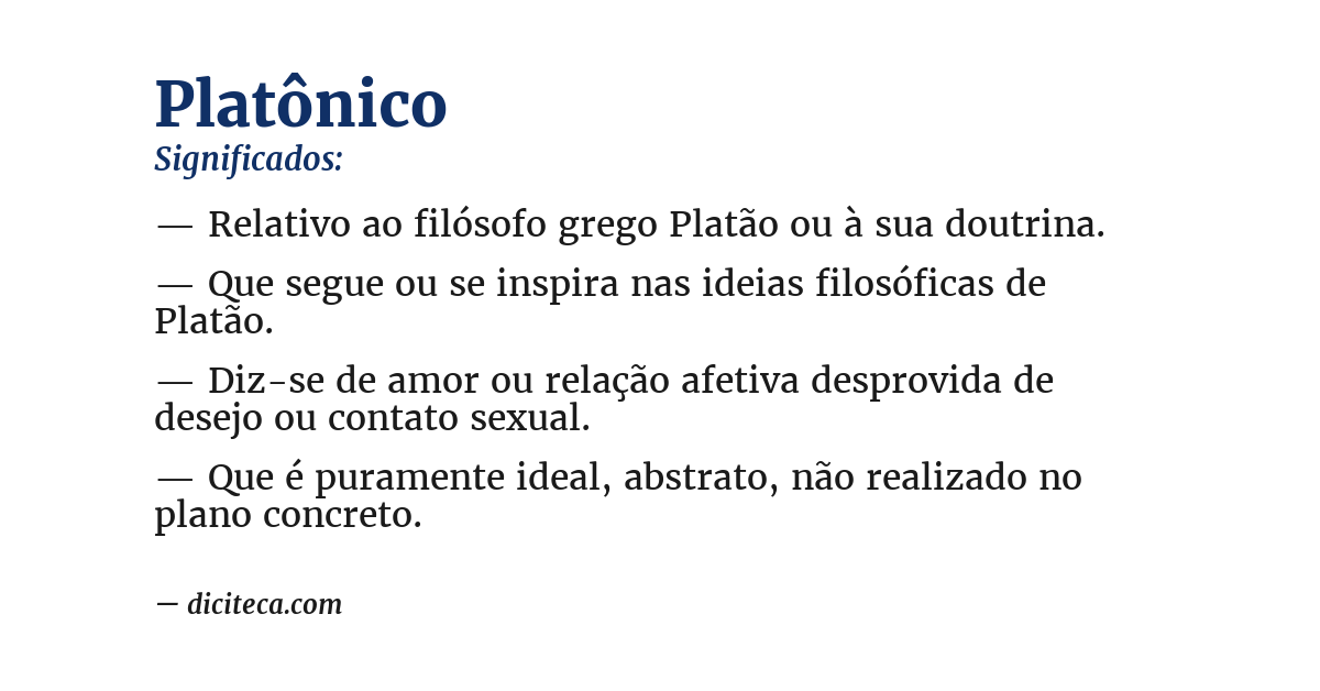 Significado de platônico