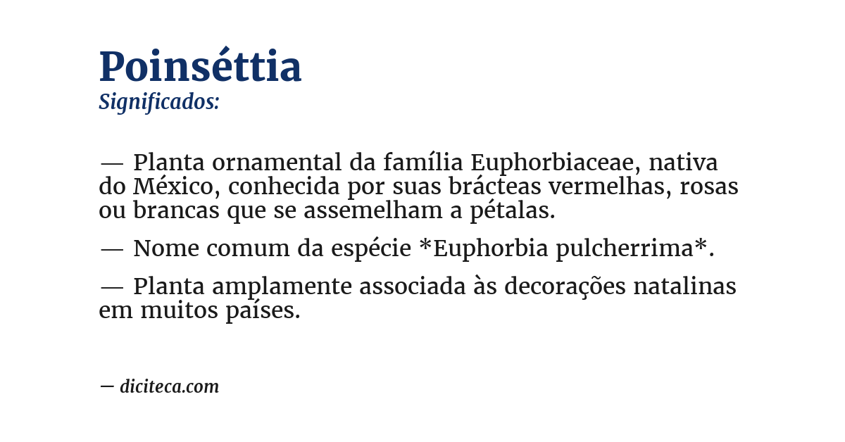 Significado de poinséttia