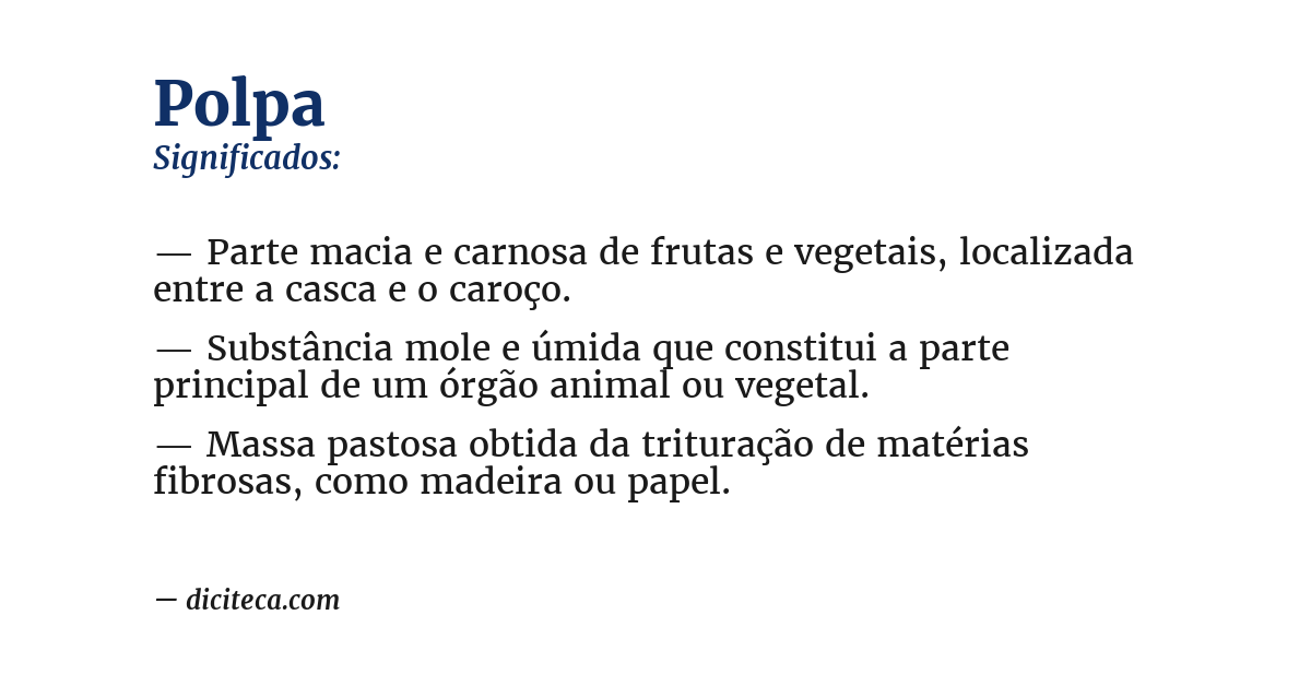 Significado de polpa