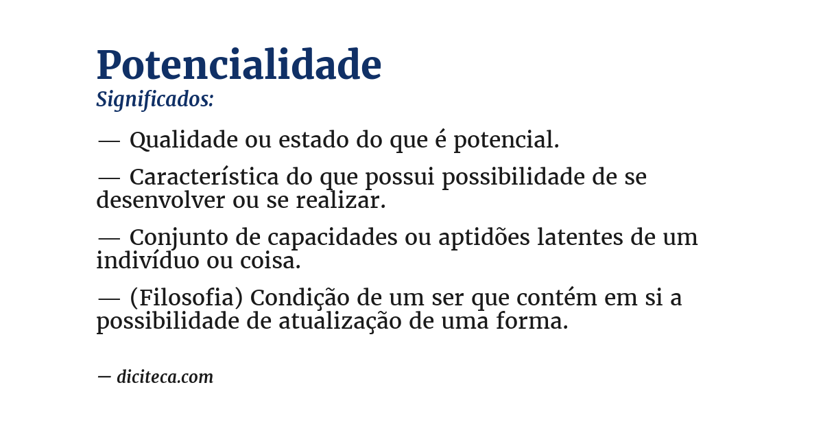 Significado de potencialidade