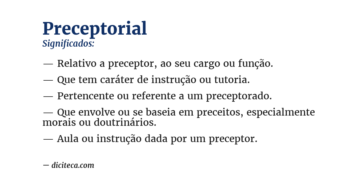 Significado de preceptorial