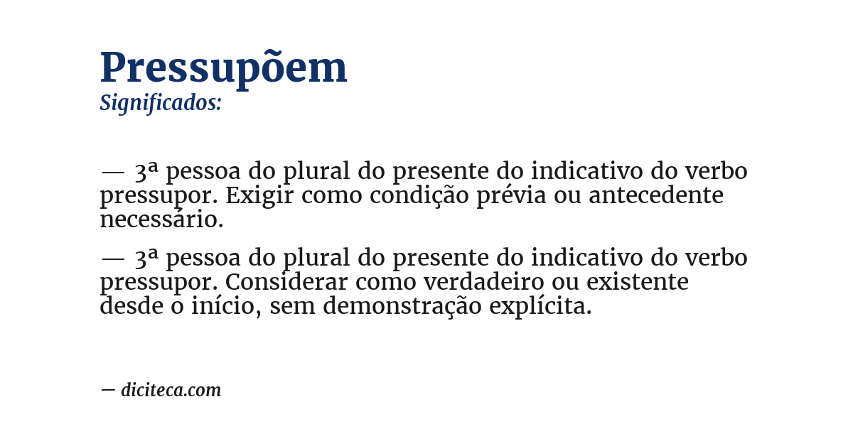 Significado de pressupõem