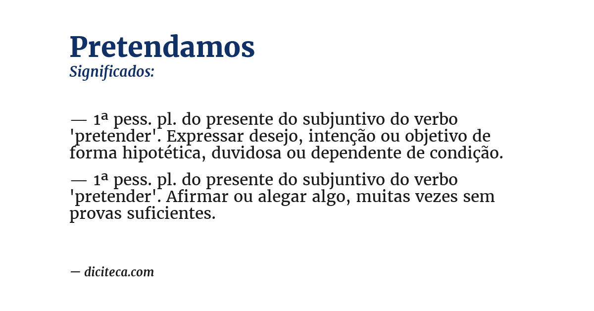 Significado de pretendamos