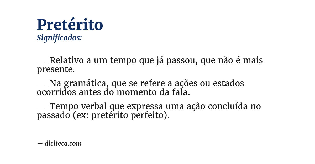 Significado de pretérito