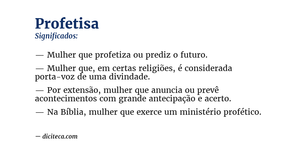 Significado de profetisa