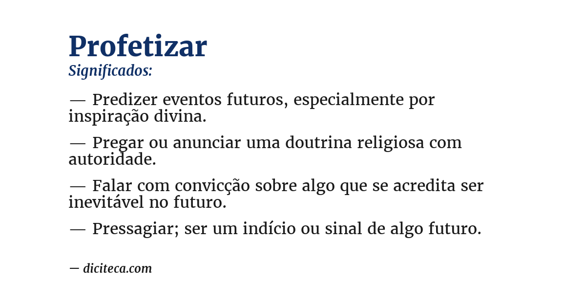 Significado de profetizar