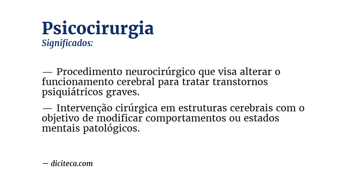 Significado de psicocirurgia
