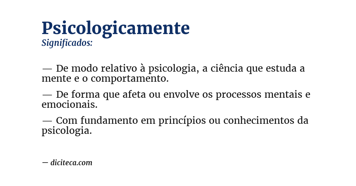 Significado de psicologicamente