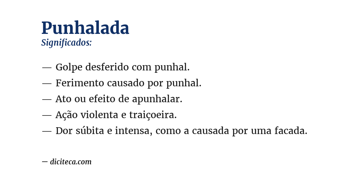 Significado de punhalada