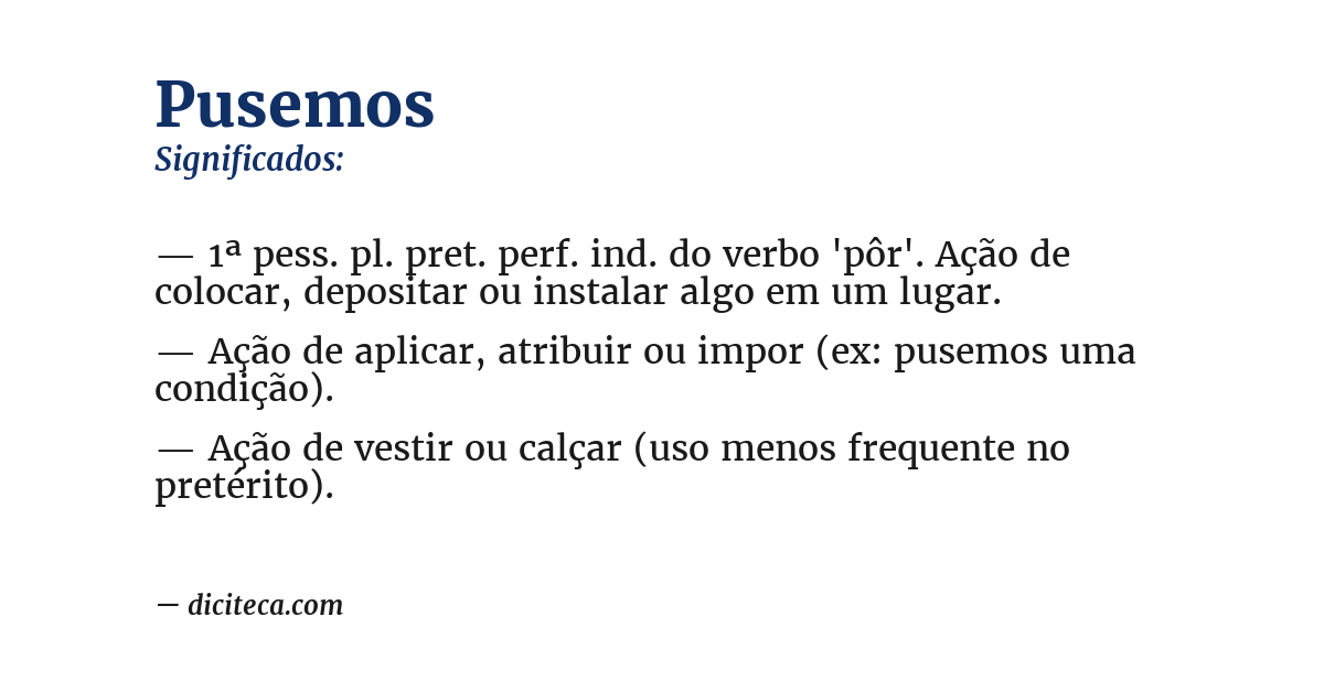 Significado de pusemos