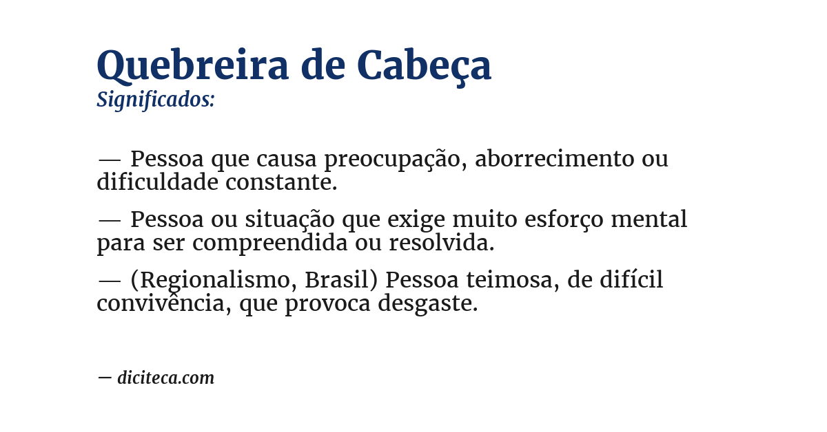 Significado de quebreira de cabeça