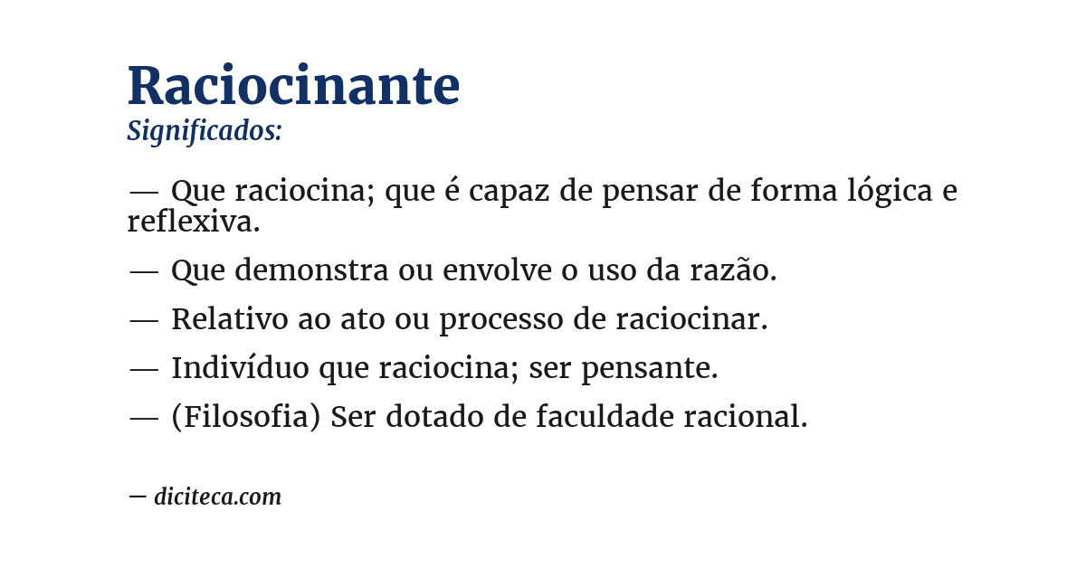 Significado de raciocinante
