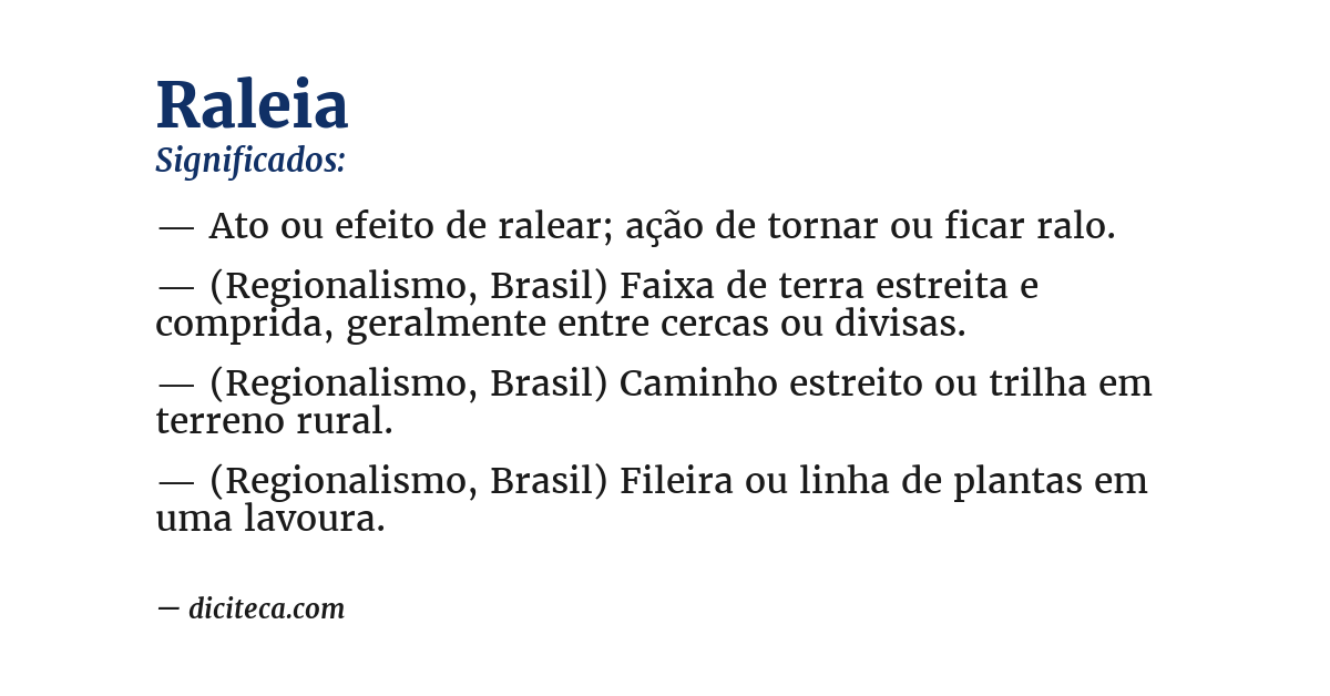 Significado de raleia