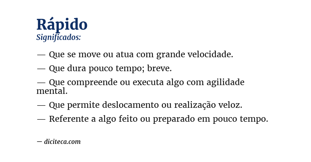 Significado de rápido