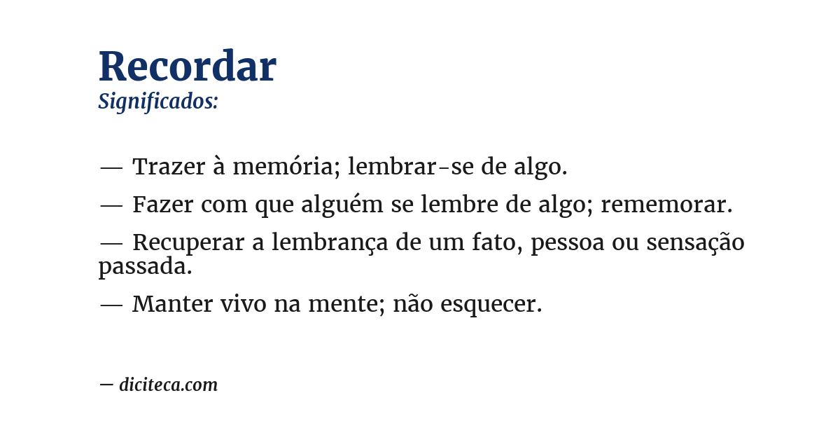 Significado de recordar