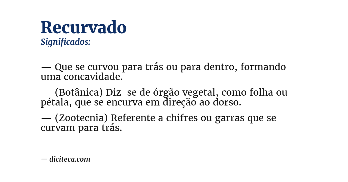 Significado de recurvado