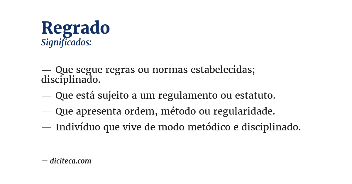 Significado de regrado
