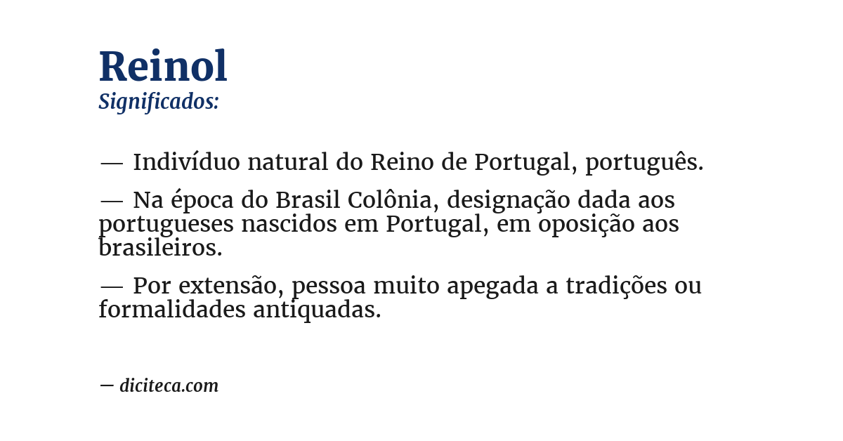 Significado de reinol