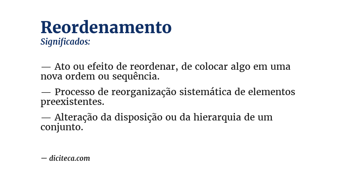 Significado de reordenamento