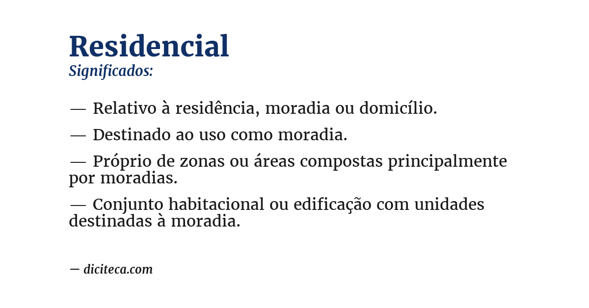 Significado de residencial