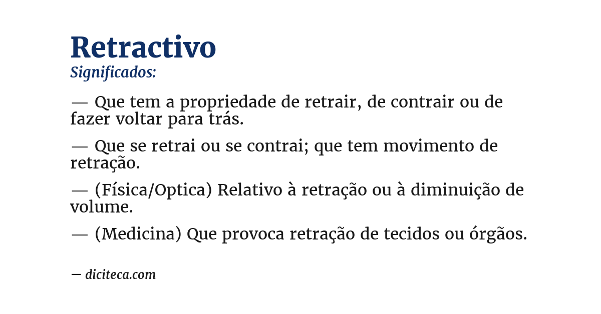 Significado de retractivo