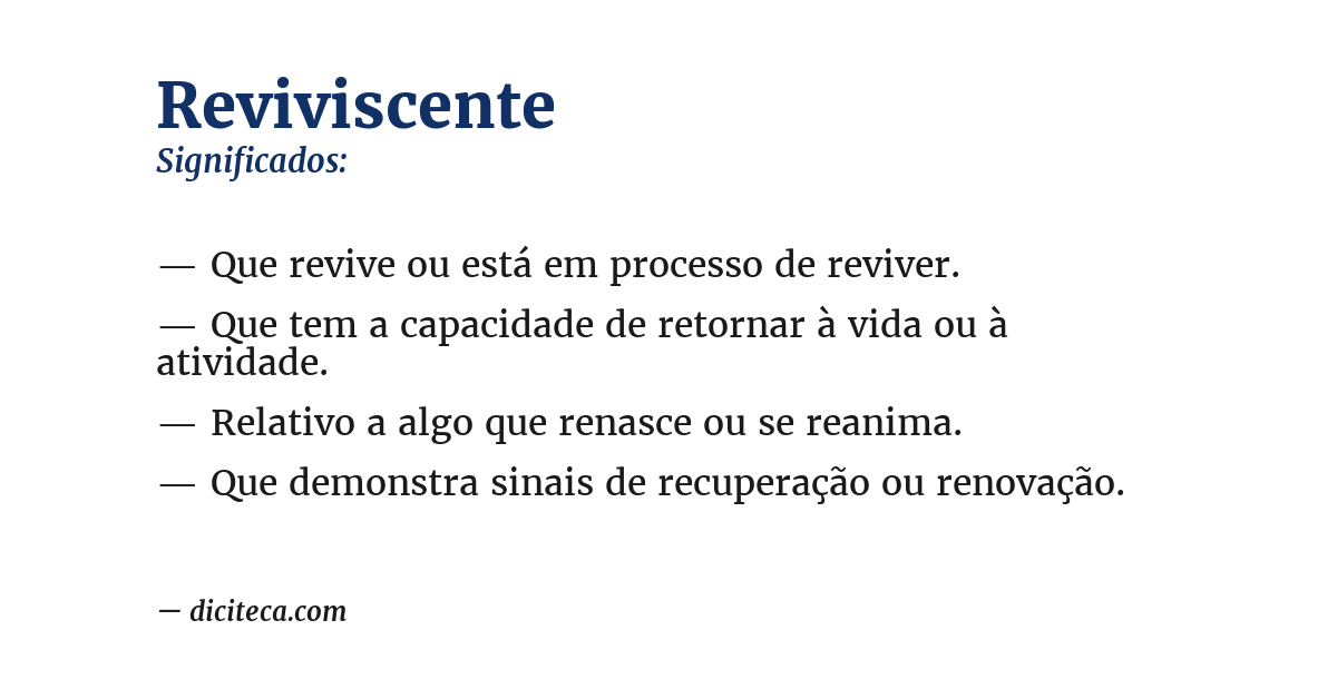 Significado de reviviscente