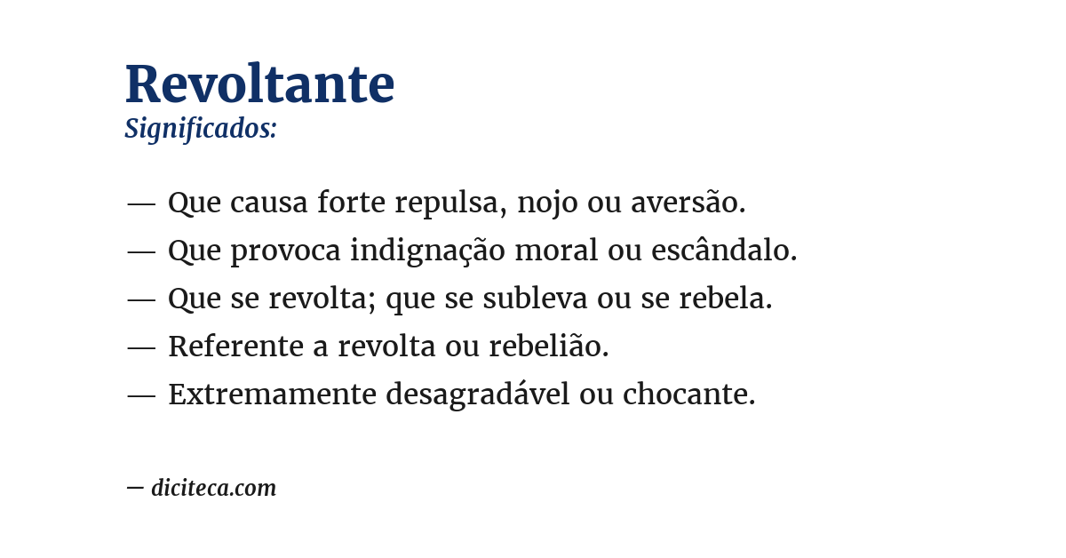 Significado de revoltante