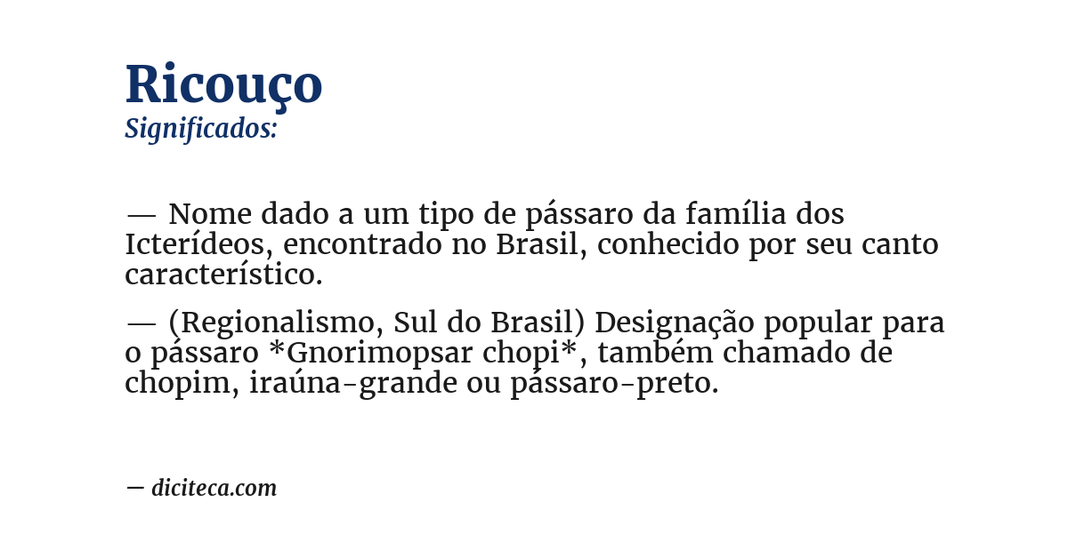 Significado de ricouço