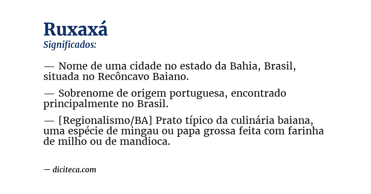 Significado de ruxaxá