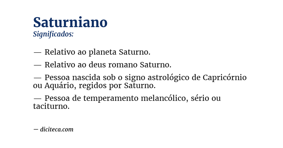 Significado de saturniano