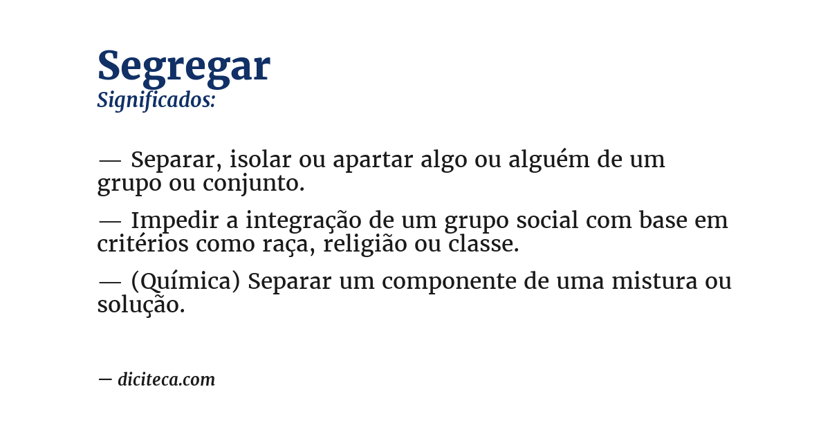 Significado de segregar