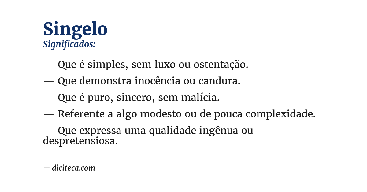 Significado de singelo