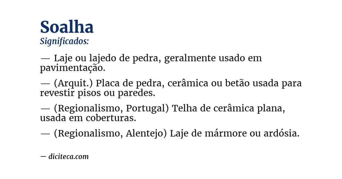 Significado de soalha