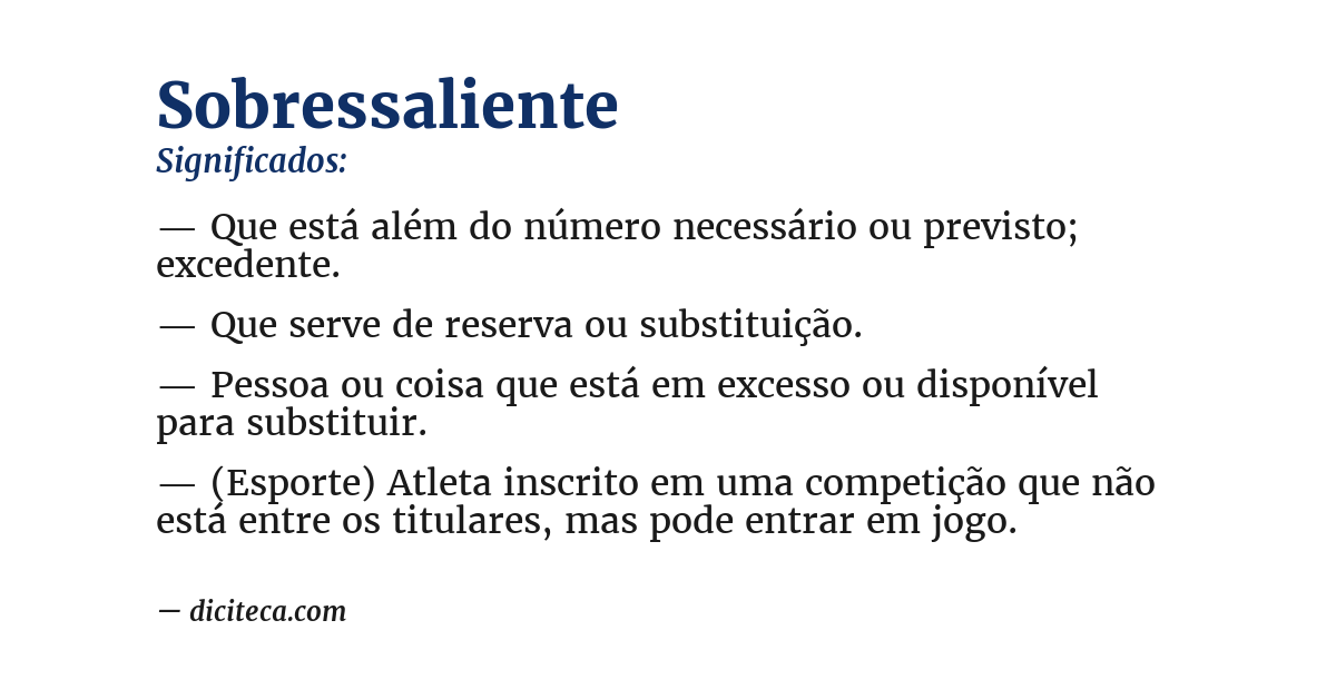 Significado de sobressaliente