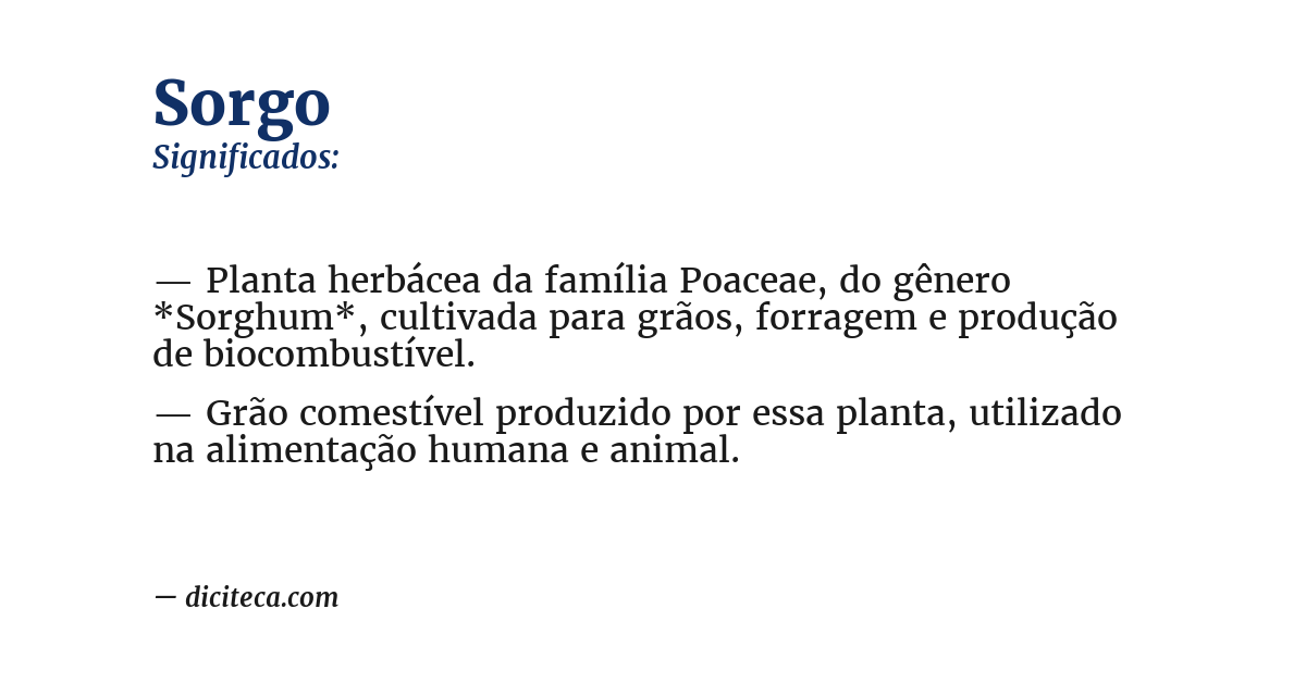 Significado de sorgo