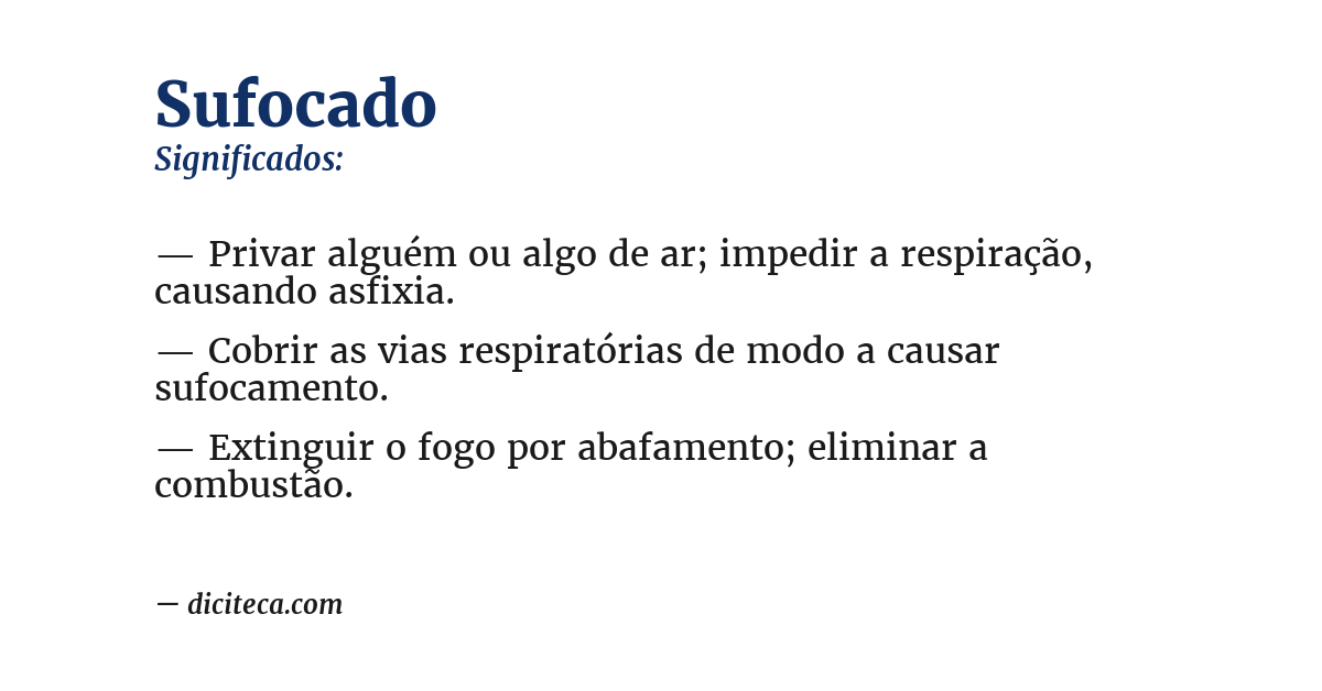 Significado de sufocado