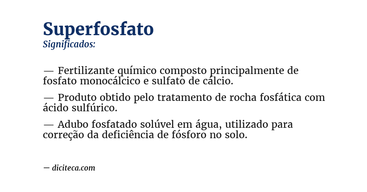 Significado de superfosfato